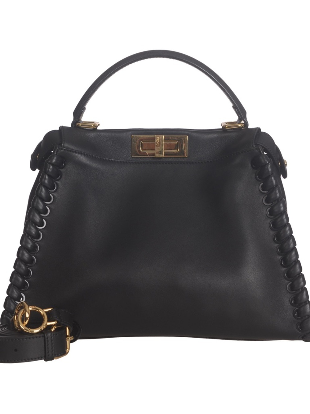 ♥️Fendi Black Peekaboo Medium Leather Top-Handle Women’s Bag♥️